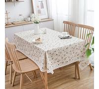 JinweiS Tovaglia grigia con stampa di tarassaco, piccola tovaglia in stile campagna, tovaglia da tè per la casa, pizzo con nappe (220 x 140 cm)