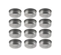 JINWPXSR 12 barattoli Vuoti Rotondi, Piccole Tazze di Metallo for Candele, vassoi portacandele e stampi for Cera da tè(Dark Gray 2)