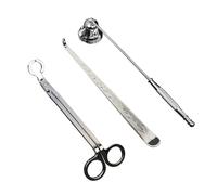 JINWPXSR 3 Pezzi Taglia stoppino for la Cura della casa, Set di Utensili for Candele Moderne, Vassoio antiruggine, spegnitoio in Acciaio Inossidabile, Accessori Portatili(Sliver)