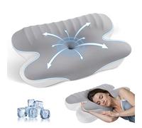 JINXIA Cuscini in memory foam dormire, cuscino ergonomico ortopedico per il sostegno del collo per chi dorme di lato, sulla schiena o sulla pancia, grigio scuro