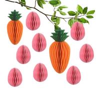 JINXIAN 10 pezzi di carta per uova di Pasqua da appendere, per carota/uovo di Pasqua, per appendere le uova di Pasqua, pastello, per rami, muri, decorazione pasquale, moderna