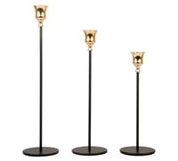 JINXIU-LI Piedistallo per Candele Candelieri Decorativi portacandele in Metallo 3 Pezzi/Set Idee Regalo per la Festa “Cose preferite”(Gold)