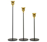 JINXIU-LI Piedistallo per Candele Candelieri Decorativi portacandele in Metallo 3 Pezzi/Set Idee Regalo per la Festa “Cose preferite”(Bronze)