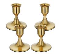JINXIU-LI Piedistallo per Candele Portacandele Conici Supporto Classico for candeliere in Metallo Idee Regalo per la Festa “Cose preferite”(Black 4 Pack)
