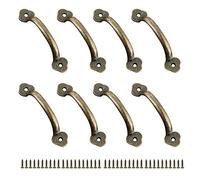 JINXM - 8 maniglie per mobili, maniglia per porta, manico interasse rustico, in lega di zinco, per cucina, porta del fienile, giardino, sconto (100 mm)