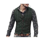JinXuanYa Champagne Gilet da Uomo Gilet in Tweed di Lana a Spina di Pesce Risvolto Panciotto Casual Slim Fit su Misura per Groomsmen di Nozzela Dimensione-XL