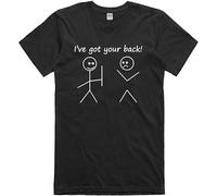 JINYIHOUSE I've Got Your Back Funny T-Shirt for Men Novelty Gift Idea Cotton Short Sleeve Shirt Black M