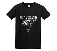 JINYIHOUSE Ringworm Band Wolf Hardcore Punk Cotton Round Neck Shirt for Men Black L