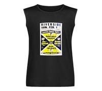 JINYIHOUSE Winter Dance Party - Buddy Holly - Hand Screened Pre-Shrunk 100% Cotton T-Shirt Sleeveless Vest Tank Top Black M