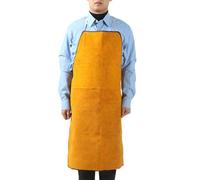 Jinyilwn - Grembiule in pelle per saldatura, resistente al calore, con ritardo, unisex, regolabile, per saldatura, abbigliamento protettivo da negozio, grembiule in pelle resistente per lavori