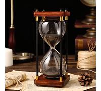 JINYISI Clessidra, Clessidra con Sabbia da 60 Minuti, Timer a Clessidra, Timer a Sabbia con Struttura in Legno Nero Decorativa, Per Decorazione da Ufficio, Cucina, Casa