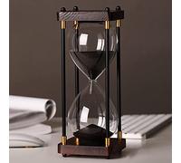 JINYISI Clessidra Decorativa in Legno - Grande Timer 60 Minuti, Nera per Soggiorno, Camera da Letto, Scrivania