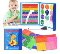 JINYJIA Manipolativi Matematici Magnetici, Striscia di Frazioni Matematiche Magnetiche, Cerchi di Frazioni, kit educativo scolastico in aula per Bambini