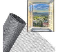 JINYJIA Rete Zanzariera Porta Finestra, 2.5m x1.2m Zanzariera Rete in Fibra di Vetro per Finestre, Net Resistente a Raggi UV, Zanzariera in Garza per Finestre Porte Tagliabile,Grigio
