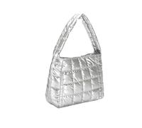 JINYOE Borsa a mano femminile trapuntata Borsa tote in cotone scozzese ricamato Semplice e leggera, portatile, tinta unita for le vacanze del fine settimana(SL)