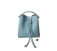 JINYOE Borsa a secchiello in vera pelle for donna, alla moda, retrò, semplice, grande capacità, borsa a tracolla, marrone(Blue)