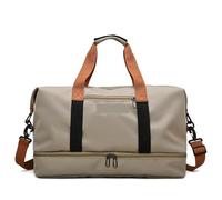 JINYOE Borse da viaggio for donna Borsa sportiva da uomo di grande capacità Impermeabile Weekend Sac Voyage Borsa a tracolla femminile asciutta e bagnata(Khaki 46cmX25cmX28cm)