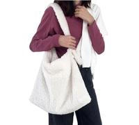 JINYOE Borse morbide in peluche Borsa a tracolla a tracolla Messenger Borsa for la spesa casual di design da donna in lana di agnello artificiale di grande capacità