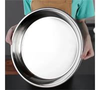 JINYOE Grandi piatti rotondi piatti in acciaio inossidabile, piatti da portata in argento, piatti fondi in metallo for torte(80cm x H8.5cm)