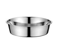 JINYOE Vassoio rotondo in acciaio inox for conservare frutta e alimenti, piatto fondo con manico, teglia for torta e pane(Flat bottotm no ear,24cm)