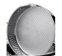 JINYOE Vassoio rotondo in acciaio inox for conservare frutta e alimenti, piatto fondo con manico, teglia for torta e pane(Scale bottom no ear,24cm)