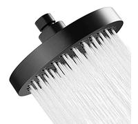 JINYOMFLY Soffione Doccia Anticalcare, Soffione Doccia Fisso a Pioggia, Rotondo Testa Doccia Regolabile 360°, Pulizia Automatica, Negro