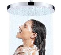 JINYOMFLY Soffione per Doccia Grande, 25,5cm Soffione Doccia a Pioggia, Rotondo Cipolla per Doccia Grande, Cromo