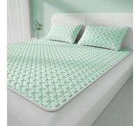 JINYOU Set di 3 tappetini rinfrescanti in seta di ghiaccio, materasso e federe, biancheria da letto estiva lavabile for letto singolo o matrimoniale(E,200cmx220cm)