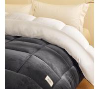 JINYOU Set di piumoni deluxe in lana d'agnello, spessa coperta in sherpa con trapunta, soffice e calda trapunta, biancheria da letto perfetta for un sonno invernale accogliente(B,220cmx240cm 5kg)