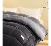 JINYOU Set di piumoni deluxe in lana d'agnello, spessa coperta in sherpa con trapunta, soffice e calda trapunta, biancheria da letto perfetta for un sonno invernale accogliente(A,220cmx240cm 5kg)