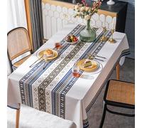 JINYOU Tovaglia con stampa etnica, copritavolo rettangolare impermeabile e resistente all'olio for cucina, sala da pranzo e arredamento for la casa(A,90 * 140cm)