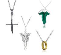JinYu 4 pezzi LorLeaf collana principessa catena spada rotta collana per uomini e donne, Zinco, Nessuna pietra preziosa
