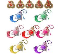 JinYu 5 monete cinesi di rame Feng Shui e 7 bustine cinesi in broccato di seta sacchetti per monete sacchetti con coulisse sacchetto regalo per gioielli sacchetto