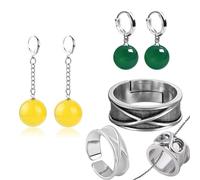 JinYu 7 set anime Goku nero anello tempo anello con Potar orecchino Cosplay Prop accessorio, Metallo non prezioso, Nessuna pietra preziosa