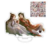 JinYu Acrilico Cardboard Cutouts Tian Guan Ci Fu Xie Lian Hua Cheng Stand Figure Model Stand Stand Desk Decor and 10pcs Stickers for Fan (big A)