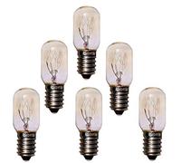 JINYU Confezione da 6 lampadine notturne per lampade di sale dell'Himalaya, attacco SES, attacco E14, placcate in nichel, T20 15 W, 220 V, 230 V, per frigorifero della macchina da cucire