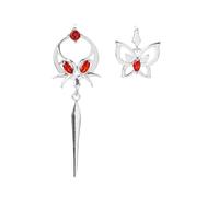 JinYu Orecchini Farfalla Heaven's Official Blessing Anime Hua Cheng Xie Lian orecchini e 10 adesivi, Zinco