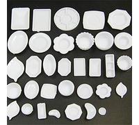 JinYu Set di 33 piatti in plastica per la casa delle bambole, fai da te in miniatura, cucina, soggiorno, camera da letto, decorazione del giardino, accessori per bambini