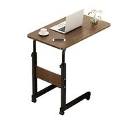 JinZao Tavolino Da Divano Laterale Regolabile Con Rotelle, Tavolino Divano Laterale Con un ampio piano in legno, Scrivania sollevabile per computer, Per Camera Da Letto E Soggiorno(B)