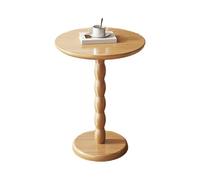 JinZao Tavolino Salotto Rotondo In Legno Massello, Tavolino Da Divano Moderno, Piano E Base In Legno Di Caucciù, Stabili E Resistenti, Per Camera Da Letto E Soggiorno, 50x50x56cm(C)
