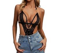 JINZIJINYU Lingerie Donna Sexy Intimo Donne Pizzo Pigiama Intero Sexy Cinturini Sexy per La Tentazione Collant Uniformi della Passione Intero