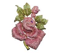 JINZIJINYU spille gioiello per vestiti Spilla per bouquet esagerata spilla per fiori di grandi dimensioni corpetto di fiori con strass accessori decorativi per abiti di grandi dimensioni rosa