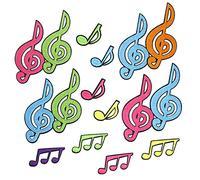 JINZIJINYU Toppe Termoadesive Piumino Ricamato Serie Musicale Multi Nota Toppa Ricamata Toppa Toppa Toppa Fai Da Te Adesivi Conto Mano Per Decorazione Bagagli Note Musicali 12Pcs