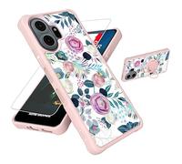 jioeuinly Custodia compatibile con TCL NxtPaper 70 Pro 5G [con pellicola protettiva in vetro temperato] [PC rigido + silicone morbido] [supporto ad anello] [luce riflessa colorata] IMDF-HUA3