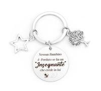 JIOMULIG Portachiavi Regalo Maestre fine Anno Personalizzato Grazie Maestri Asilo Elementare Medie Regali di Laurea Regali Regalo per Insegnante Professore Collega Colleghi Amica Natale Compleanno