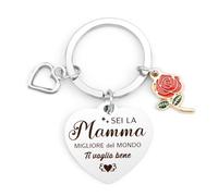 JIOMULIG Regalo Festa Della Mamma Originali Regalo Grazie per Mamma Compleanno Natale San Valentino Anniversario Pasqua di figlio figlia Idee Regali Festa Della Donna Utili Portachiavi Personalizzato