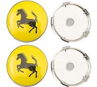 JIOPEDF 4 Tappi Coprimozzo Centrale per Ferrari 12 Cilindri/296 GTB/La Ferrari/Enzo 60MM, Cerchi Coppette Coperchio Centrale del Coperchio della Ruota dell' Auto Copricerchi,A