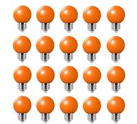 Jiotouhu Confezione da 20 lampadine a LED colorate 2 W E27 G45, lampadine a LED colorate da golf, per decorazione della casa, giardino, feste, matrimoni, Natale, celebrazioni, arancione