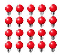 Jiotouhu Confezione da 20 lampadine a LED colorate 2 W E27 G45, lampadine a LED colorate da golf, per decorazione della casa, giardino, feste, matrimoni, Natale, celebrazioni, rosso