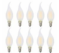 Jiotouhu E14 LED Lampada a candela, 4W, 220V, corpo smerigliato, bianco caldo 2700K, lampada Edison vintage, non dimmerabile, adatta a pendenti e applique, set da 10